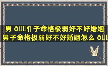 男 🐶 子命格极弱好不好婚姻「男子命格极弱好不好婚姻怎么 🌴 看」